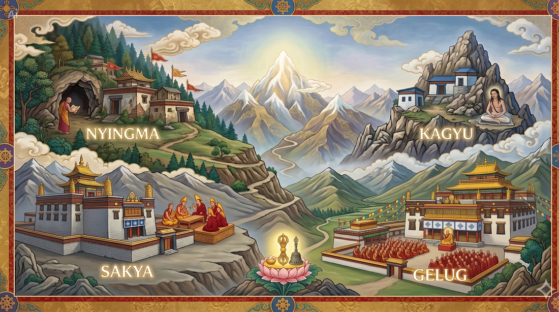The 4 Major Lineages Demystified: Nyingma, Kagyu, Sakya, and Gelug: An Easy Guide to the Four Schools of Tibetan