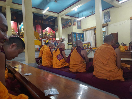 Monks of Sed Gyued Monastery during the summer retreat