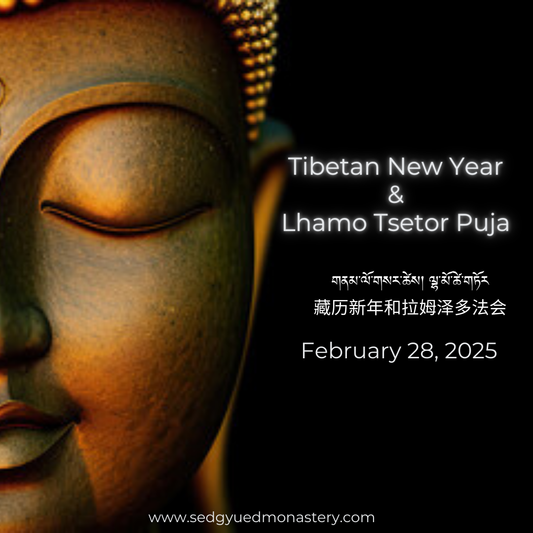 Tibetan New Year and Lhamo Tsetor Puja  གནམ་ལོ་གསར་ཚེས། ལྷ་མོ་ཚེ་གཏོར།  藏历新年和拉姆泽多法会  February 28, 2025