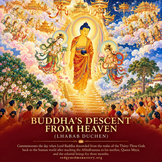 Buddha's Descent from Heaven (Lhabab Duchen) — sedgyuedmonastery.org