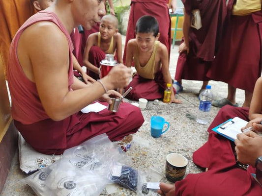 Young monks at Sed Gyued Monastery being cared for