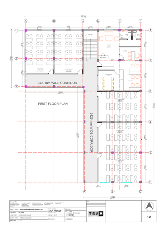 Floor plan showing classroom windows